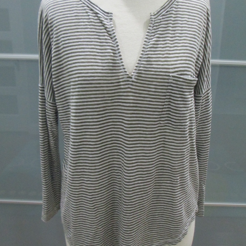 Madewell 3/4 Sleeve Slubbed Striped Tunic